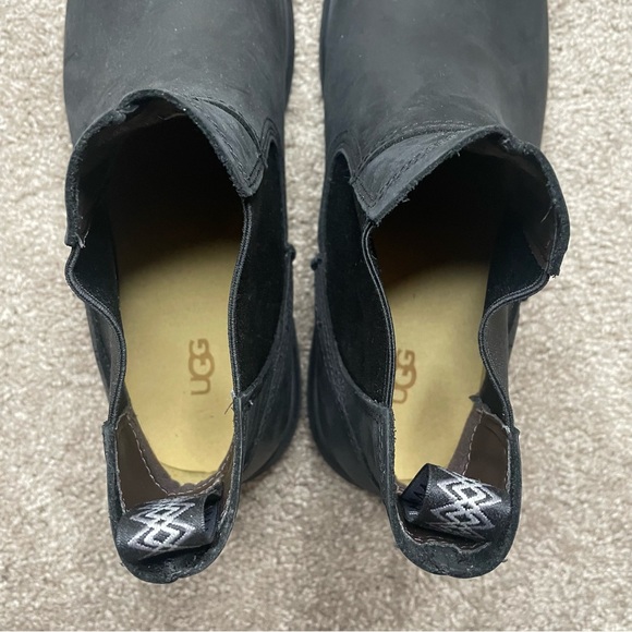 UGG Biltmore Waterproof workboot Black Leather Rubber Sole Size 14 Mens Like New - Picture 3 of 8